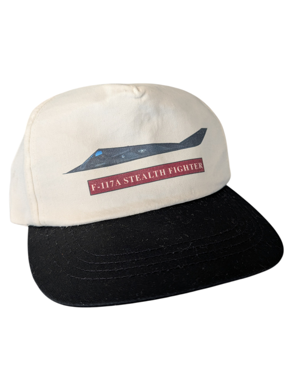 90s F-117A Stealth Fighter Plane Snapback Hat